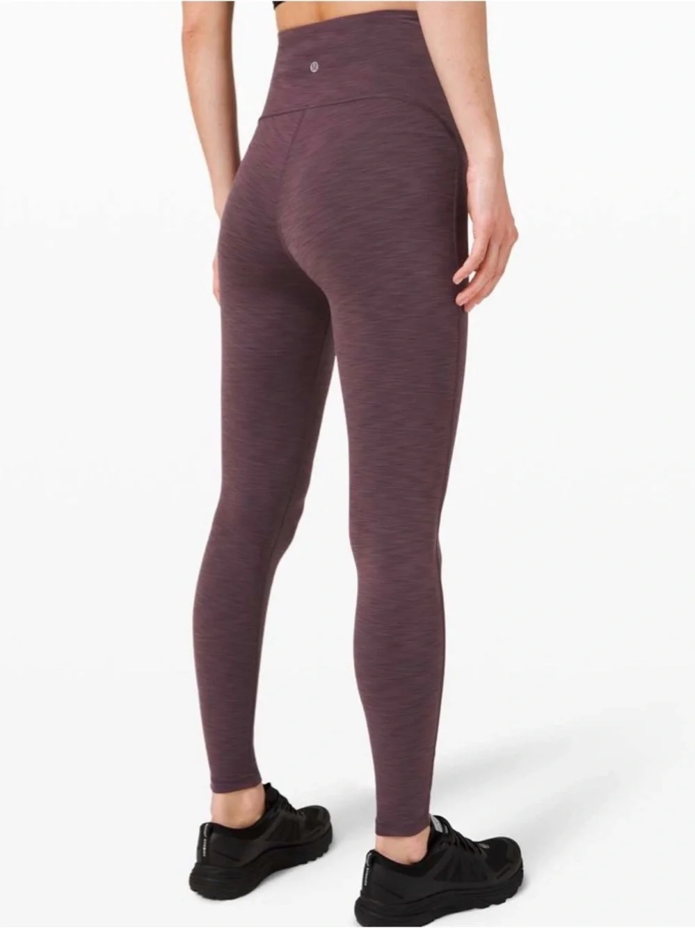 Lululemon Power Within Super High Rise 28” Leggings ~ 4 ~ Heather Black Currant
